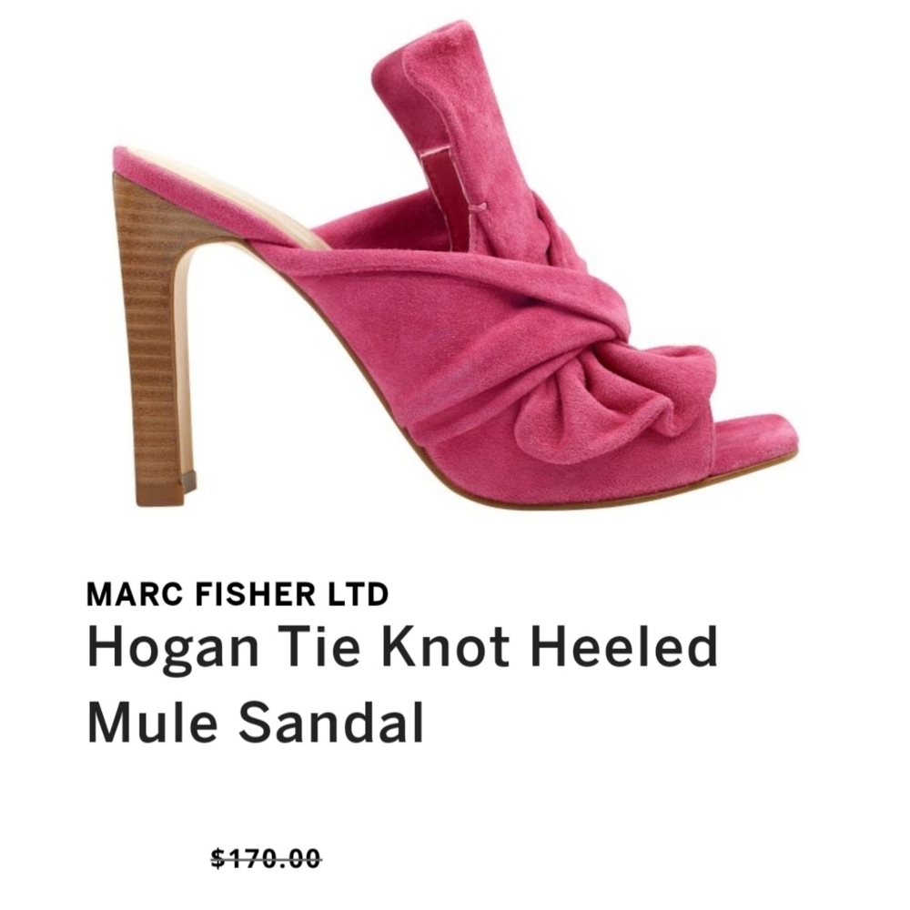 Marc Fisher LTD Hogan tie knot heeled mule 7.5